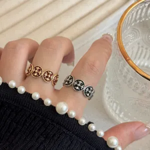 Anelli aperti a croce smaltati vintage gioielli in metallo impilabili accessori per le dita