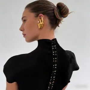 Retrò Lega di Zinco Forma della Mano Dito Polsino dell'Orecchio Senza Buco Strass Anello Clip dell'Orecchio Orecchini per Donna Gioielli