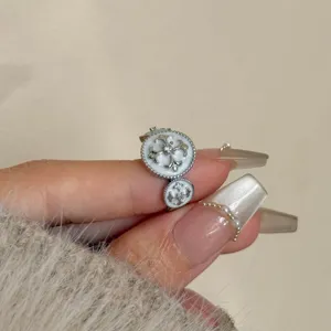 Anello regolabile a croce in smalto fatto a mano stile cool dolce anello da dito chic