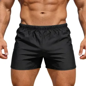 Shorts de Compression à Séchage Rapide pour Hommes Décontracté Couleur Unie Plage Yoga Surf Shorts de Sport Polyester Élasthanne Bas
