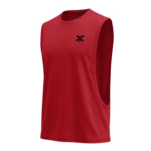 Men's sleeveless workout tank top, loose fit casual sports vest for gym fitness training.