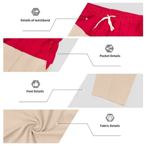 Men's casual color-block straight pants autumn loose streetwear details display