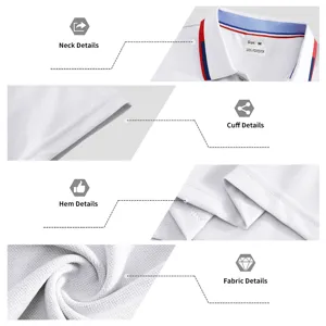 Men's short sleeve white polo shirt casual golf business breathable top summer size M