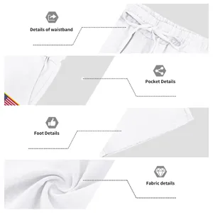 Detailed view of white linen casual shorts waistband pocket hem and fabric texture design.