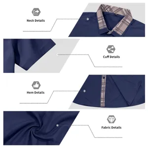 Men short sleeve polo shirt detail view showing collar and premium fabric texture.