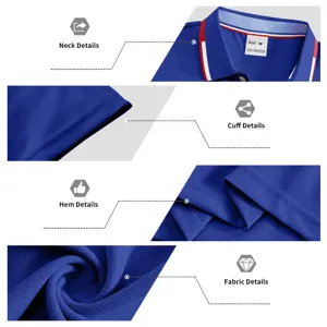 Close-up detail view of the men short sleeve polo shirt showing collar and fabric texture.
