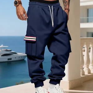 Pantaloni cargo uomo felpati invernali casual streetwear pantaloni della tuta