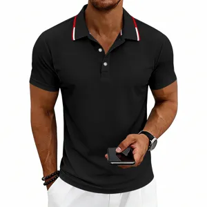 Men's casual short sleeve polo shirt quick dry golf top summer breathable business wear