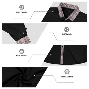 Heren contrast ruit lange mouw overhemd business casual slim fit comfortabele top