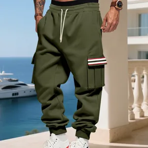 Pantaloni cargo casual da uomo pesanti felpati outdoor high street pantaloni con tasche