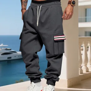 Pantaloni cargo felpati invernali da uomo pantaloni tuta casual streetwear con tasche pratiche