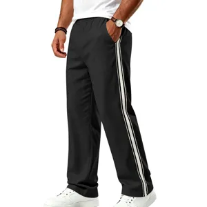 Pantalon de survêtement homme droit et ample avec bandes latérales pour sport et fitness