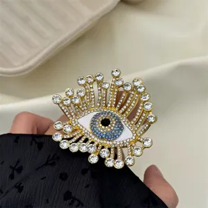 Bague Mauvais Œil Strass Vintage Style Statement Bijou Doigt Ouvert Pailleté Tendance Chic