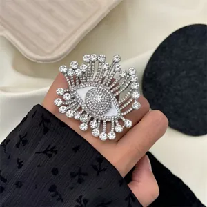 Bague retro mauvais œil strass style europeen et americain bague ouverte exageration