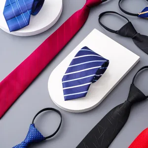 Close-up detail of assorted stylish zipper ties in various colors and patterns.