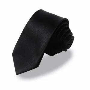 Cravate Formelle d'Affaires pour Hommes en Polyester Couleur Unie Nouée à la Main Cravate Étroite Large pour Travail Costume de Mariage