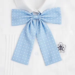 Farfallina azzurra a pois per camicia uniforme JK accessorio stile dolce dettaglio