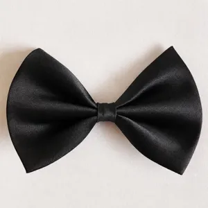 Farfallina nera per bambini in satin tinta unita cravatta moda uniforme accessorio