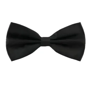 Schwarze Fliege für Herren, klassische doppellagige Stoff-Schleife für Hochzeitsanzüge.