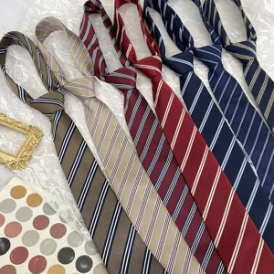 Preppy Style Striped Necktie Japanese JK Uniform Handcrafted Neckwear Classic Diagonal Stripe Tie For Daily Casual