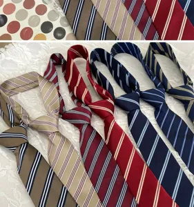 Japanese JK style striped uniform necktie pre-tied classic college style neckwear