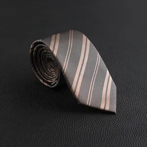 Men's business formal striped necktie classic vintage design neckwear detail view