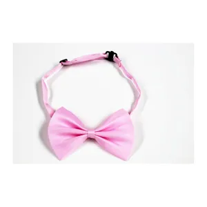 Noeud papillon rose pour hommes et garcons, sangle reglable avec boucle noire, tissu satine.