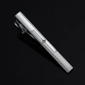 Silver mens tie clip minimalist business formal dress wedding suit metal accessory shiny