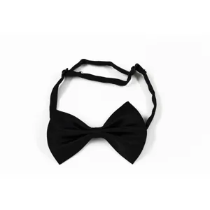 Nœud papillon noir réglable classique pour homme, vue détaillée de la sangle et du tissu.