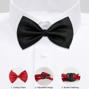 Noeud Papillon Noir Classique Pour Enfants Sangle Réglable En Polyester Formel