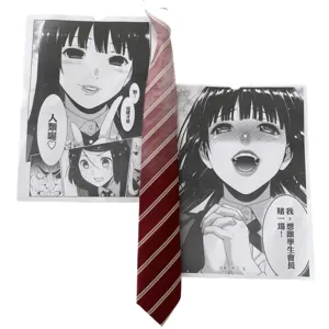 JK school uniform red striped hand-tied necktie for daily wear and cosplay outfits.
