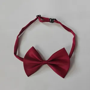 Noeud papillon rouge en satin classique avec sangle ajustable pour costume homme