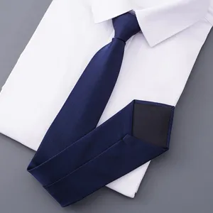 Classic navy blue business necktie for men, elegant formal wear accessory for professional work.