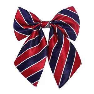 Nœud papillon rayé rouge et bleu pour chemise d'uniforme de femme d'affaires et hôtesses