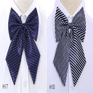 Women professional bow tie uniform collar flower striped and polka dot variants set.