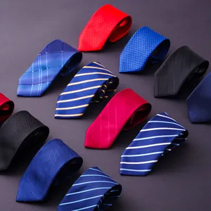 Men Business Formal Zipper Necktie Classic Striped Pattern Pre Tied Neckwear Professional Suit Wedding Neck Tie