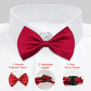 Noeud Papillon Rouge Enfant Reglable Cravate pour Fetes et Spectacle Scolaire
