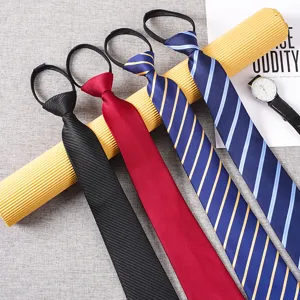 Men's zipper necktie business casual lazy pre-tied tie for men formal daily wear.