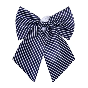 Women's striped bow tie uniform neckwear professional business collar accessory main view