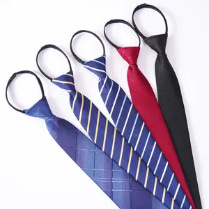 Cravatta uomo affari con cerniera set stile elegante rigato e quadri alla moda top