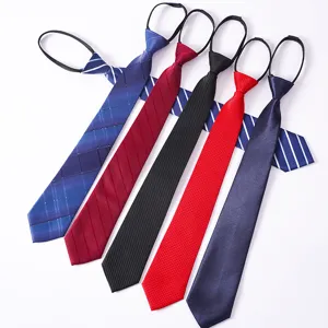 Set di cravatte con zip da uomo in vari colori e texture eleganti per uso professionale.