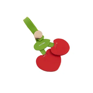 Süßes Kirsch Herz PU Leder Taschenanhänger Schlüsselanhänger Accessoire Produktdetail