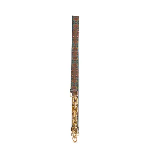 Vervanging vrouwen crossbody tas riem verstelbare jacquard webbing met goudketting