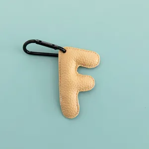 Portachiavi con lettera F in pelle PU ciondolo borsa per donna uomo accessori moda.