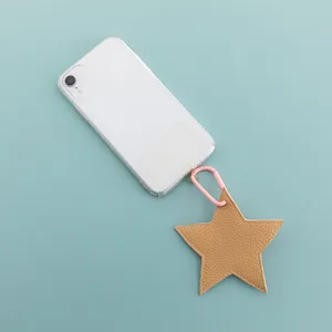 Leather star bag charm keychain cute star pendant for handbags, purses and car keys decoration.