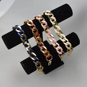 Acrylic Bag Chain Strap Resin Mixed Gold Metal Links Handbag Replacement Strap Phone Case Chain Women Accessories