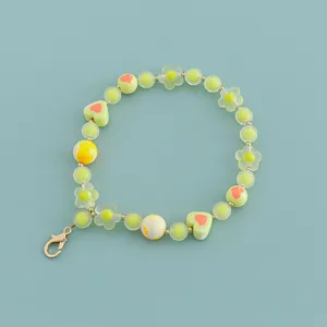 DIY 40cm Acryl Perlen Handykette Herz Blume Taschen Kette Armband Zubehör chic.
