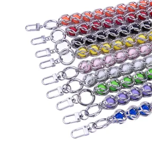 Fashion Acrylic Beaded Bag Chain Interwoven Metal Strap For Handbag Replacement Phone Case Hanging Charm Accessory