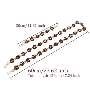 Acrylic flower metal bag chain strap short long strap DIY handmade accessory 30 60 120 cm
