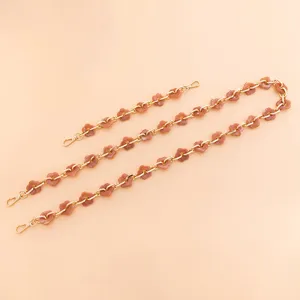 Acrylic flower chain strap gold metal links bag accessory stylish DIY phone charm strap